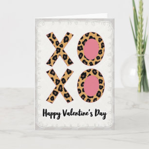 Leopard Xoxo Valentines Day Card