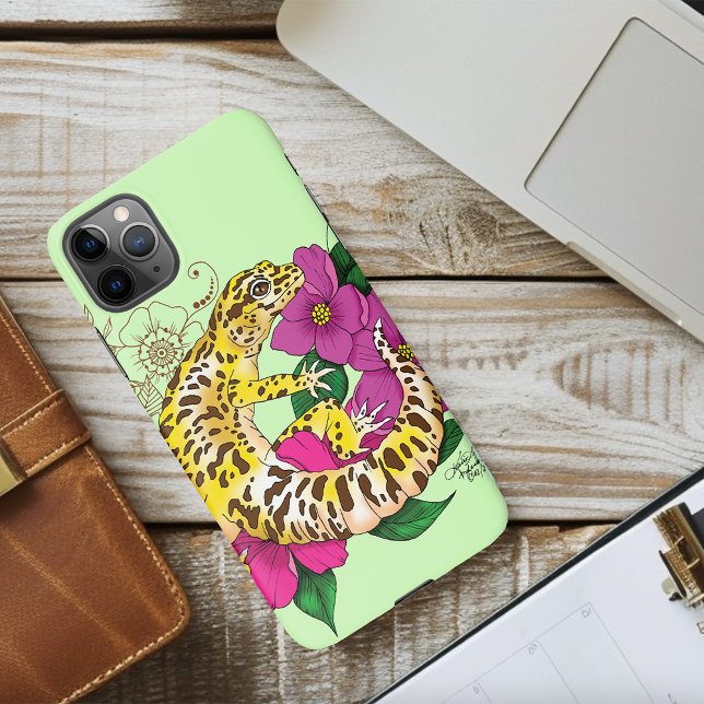 Leopard Yellow Gecko Green iPhone Case (Creator Uploaded)