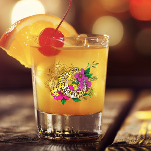 Leopard Yellow Gecko Green Shot Glass