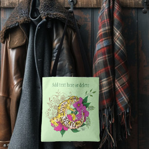 Leopard Yellow Gecko Green Tote Bag