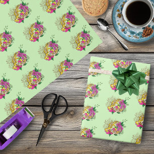 Leopard Yellow Gecko Green Wrapping Paper