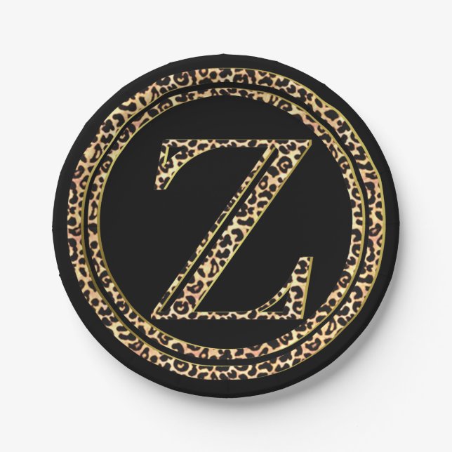Leopard Z Paper Plate (Front)