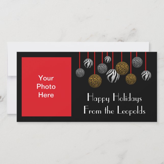 Leopard Zebra Holiday Card (Front)