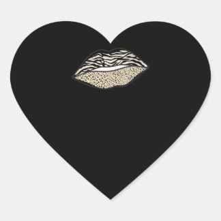 leopard zebra lips kiss | animal print gift heart sticker