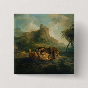 Leopards at Play, c.1763-8 15 Cm Square Badge