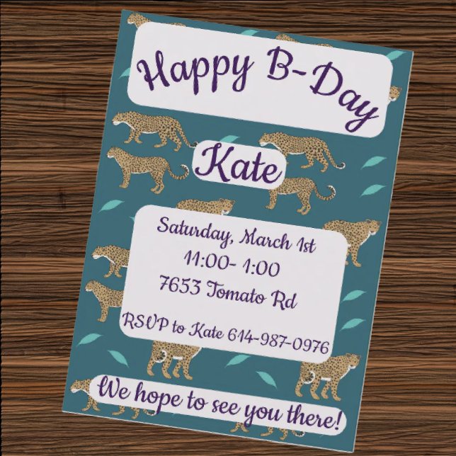 Leopards Happy Birthday Invitation (Creator Uploaded)