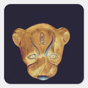 Leopard's head, from the Tomb of Tutankhamun Square Sticker