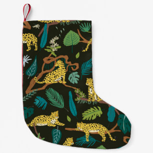 Leopards in Jungle: Vintage Wild Small Christmas Stocking