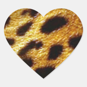 leopards skin print heart sticker