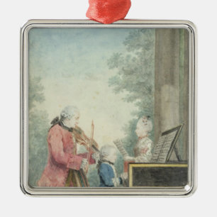 Leopold Mozart  and his Children Wolfgang Metal Tree Decoration