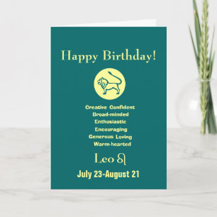 Leo's Birthday horoscope Card