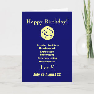 Leo's birthday - horoscope card