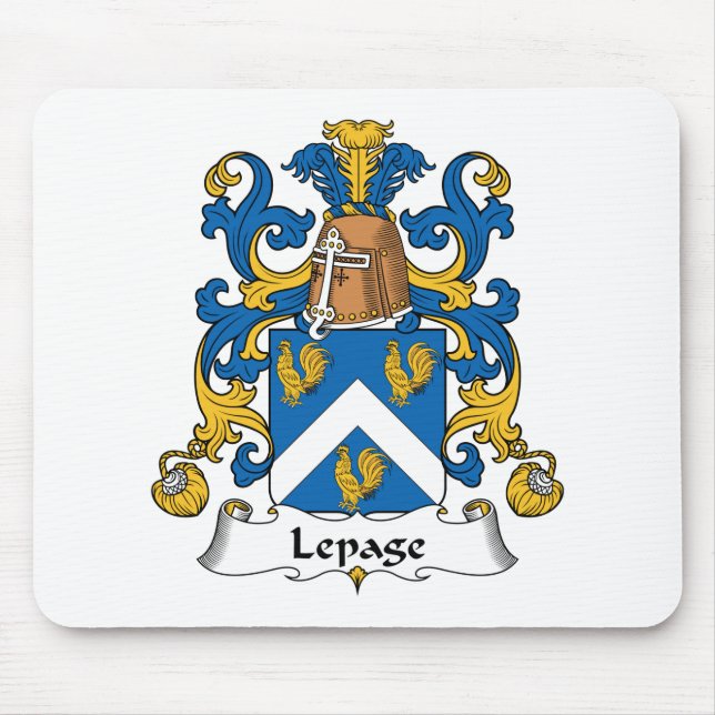 Lepage Family Crest Mouse Mat (Front)