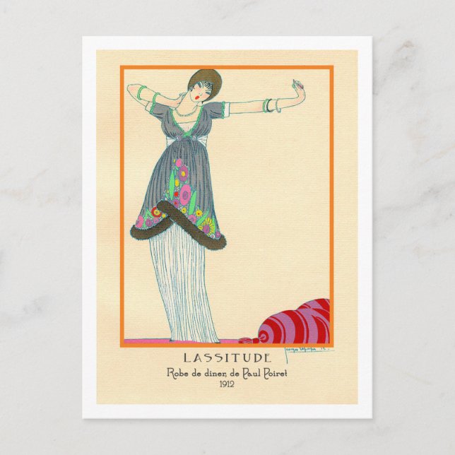 Lepape Art Deco Fashion Illustration Postcard (Front)