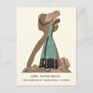 Lepape Goodbye Poor Love Fashion Illustration Postcard