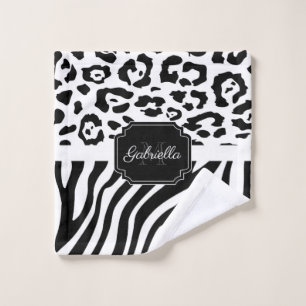 Lepard Print / Zebra Print Bath Towel Set