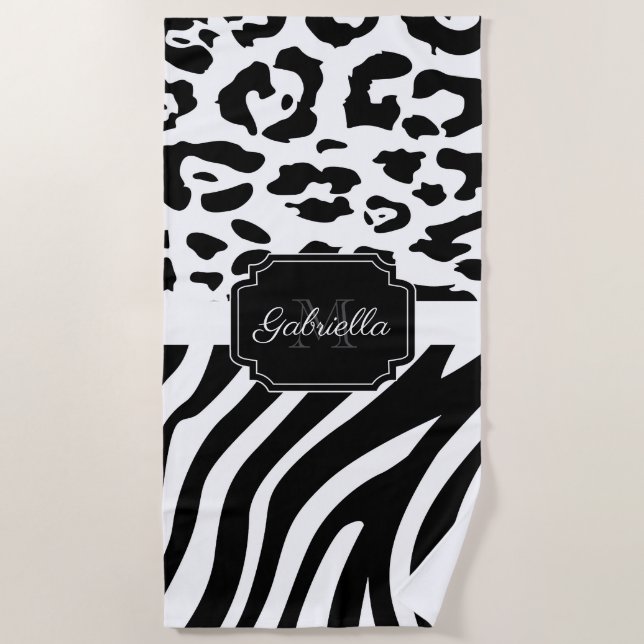Lepard Print / Zebra Print Beach Towel (Front)