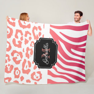 Lepard Print / Zebra Print Fleece Blanket
