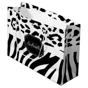 Lepard Print / Zebra Print Large Gift Bag