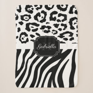 Lepard Print / Zebra Print Sherpa Blanket
