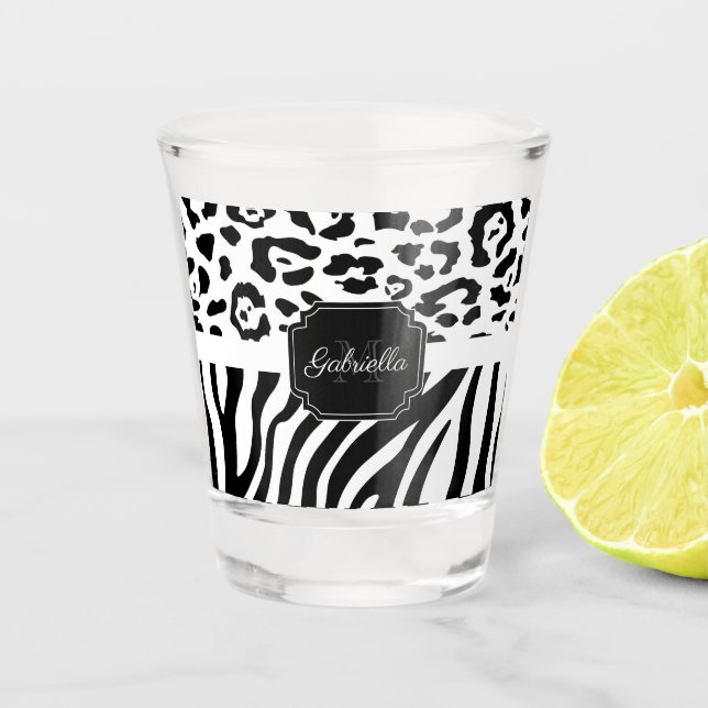 Lepard Print / Zebra Print Shot Glass (Front)