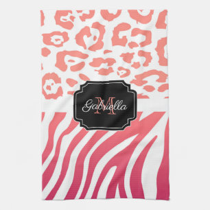 Lepard Print / Zebra Print Tea Towel