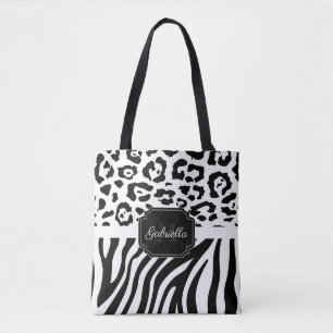 Lepard Print / Zebra Print Tote Bag