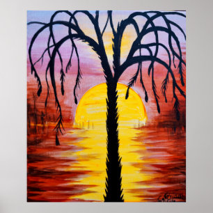 Lepidodendron tree in the carbonipherous sunset poster