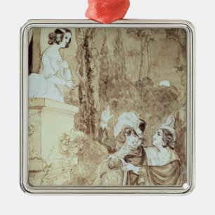 Leporello serenading Elvira in guise Giovanni Metal Tree Decoration