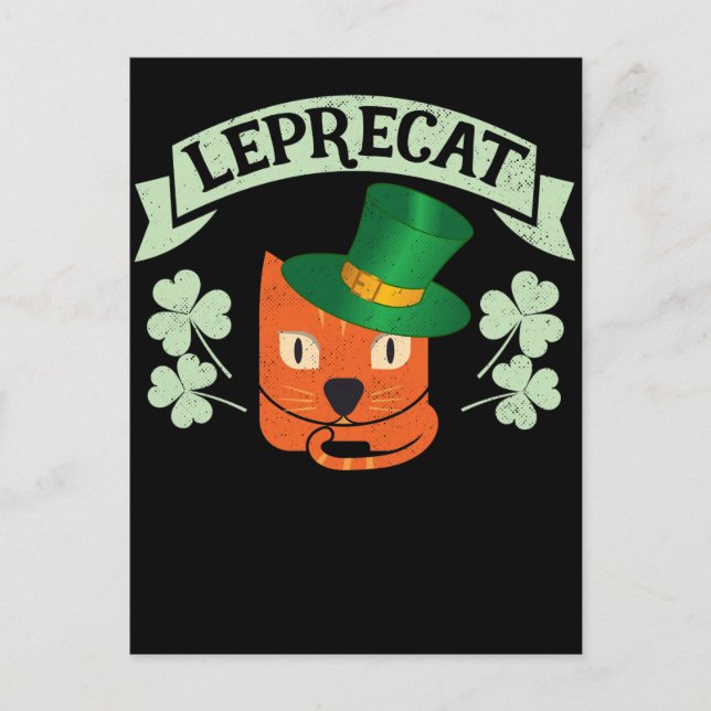 Leprecat Leprechaun Cat St Pattys Day Postcard (Front)