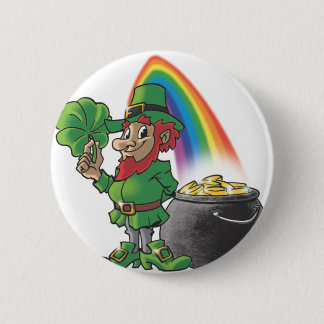 Leprechaun 6 Cm Round Badge