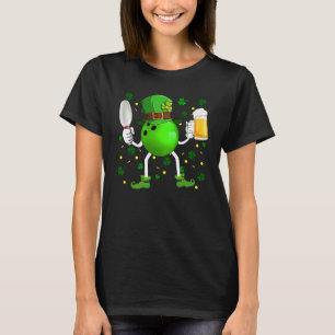 Leprechaun Bowling Ball Pin & Glass Of Beer St Pat T-Shirt