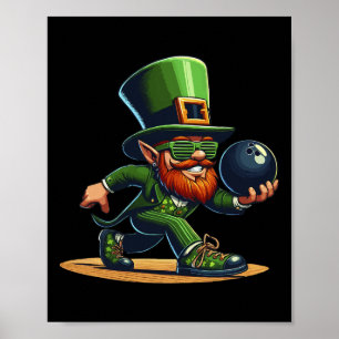 Leprechaun Bowling Bowler Tee St.patricks Day Kids Poster