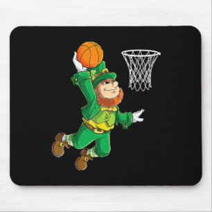 Leprechaun Bysketbyll Dunk St Patricks Day Boys Me Mouse Mat