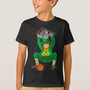 Leprechaun Bysketbyll St Patricks Day Kids Boys T-Shirt