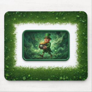 Leprechaun Carrying Pot Of Gold Mouse Mat
