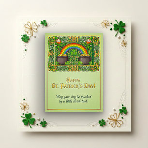 Leprechaun Celtic Knot Rainbow St. Patrick’s Holiday Card