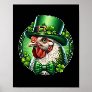 Leprechaun Chicken Leprecat St Patricks Day Kids M Poster