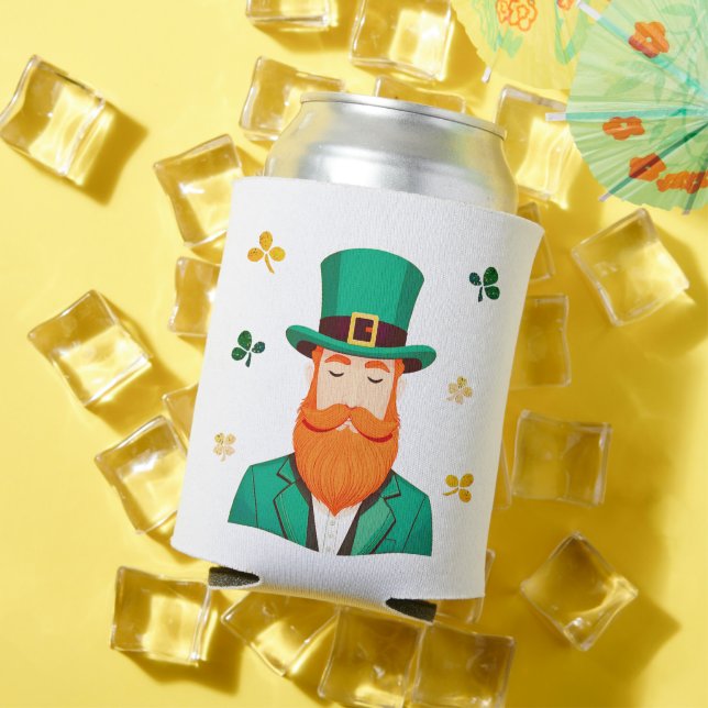 Leprechaun Clover Shamrock Patrick's Day Can Cooler (In Situ Summer)