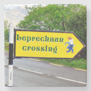 Leprechaun, Crossing, Sign, Dingle, Kerry, Ireland Stone Coaster
