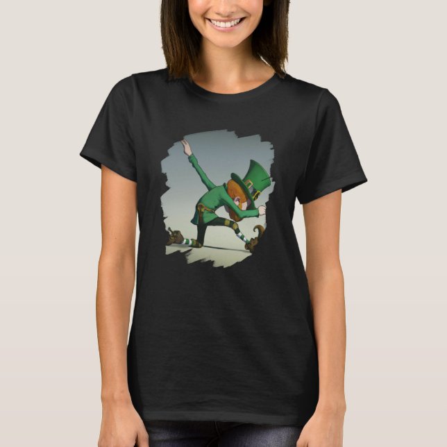 Leprechaun Dabbing Dancing Dance St Patricks Day   T-Shirt (Front)