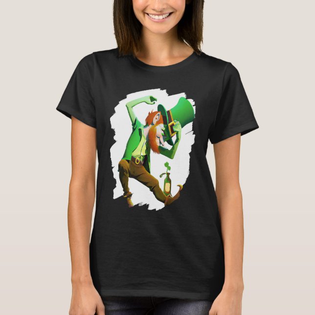 Leprechaun Dabbing Dancing Dance St Patricks Day   T-Shirt (Front)
