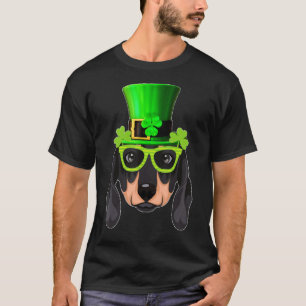 Leprechaun Dachshund C Glasses St Patricks Day 202 T-Shirt