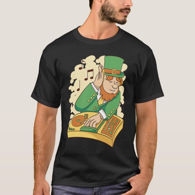 Leprechaun DJ St Patrick's Day T-Shirt (Front)