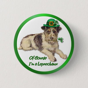 Leprechaun Dog 6 Cm Round Badge