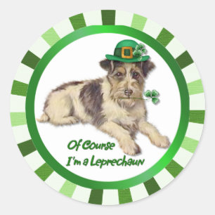 Leprechaun Dog Classic Round Sticker