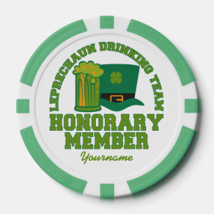Leprechaun Drinking Team custom poker chips