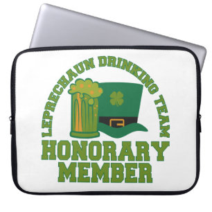 Leprechaun Drinking Team laptop sleeve