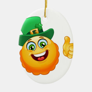 leprechaun emoji ceramic tree decoration