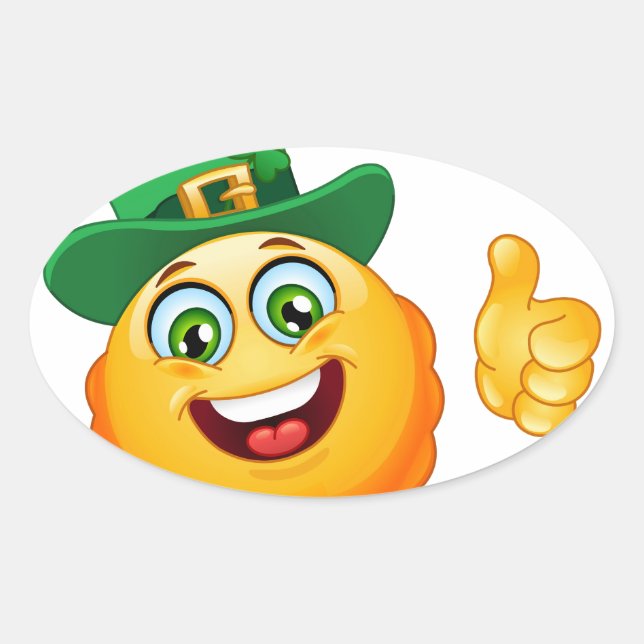 leprechaun emoji oval sticker (Front)